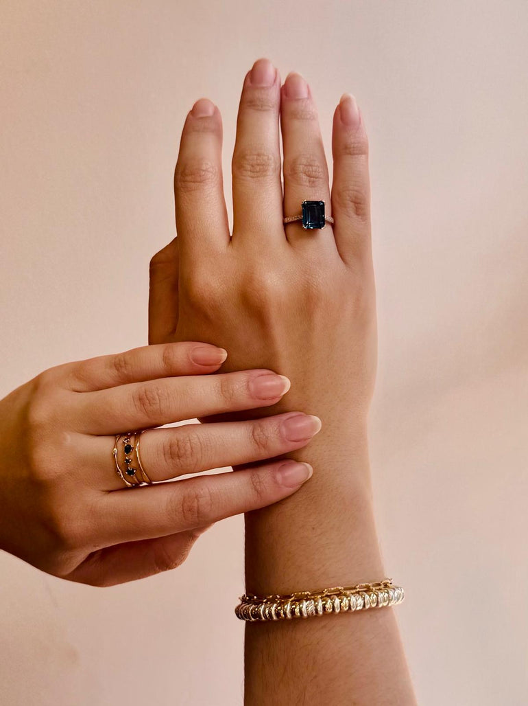 9ct London Topaz and Diamond Ring, Vintage, Ring, Diamond, 9ct Solid Gold. Jewellry, Accesories.