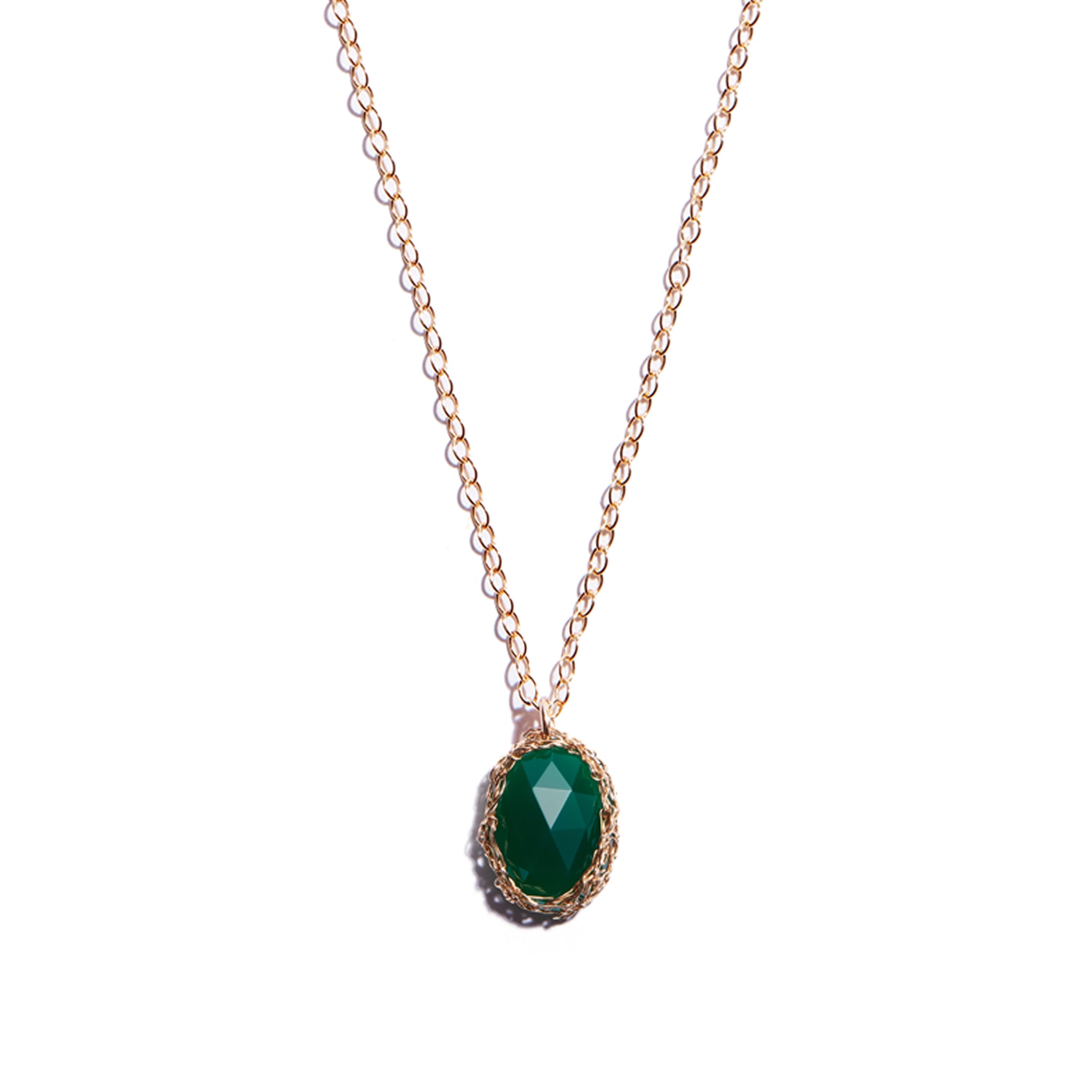 Oval Emerald Glass Crystal Pendant – Seoidín