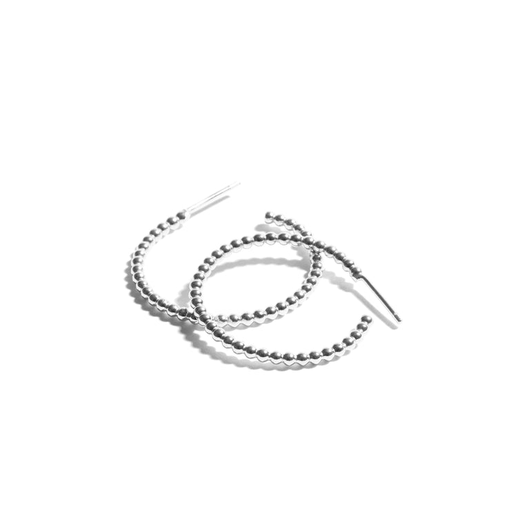 Stylish Large Bubble Hoop Earrings made from Sterling Silver, featuring a textured design with small bubbles, perfect for adding a touch of charm to any outfit.