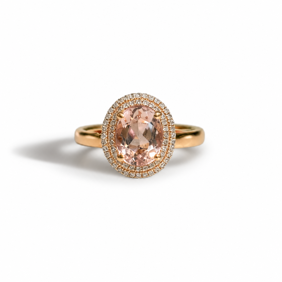 rose gold pink morganite ring