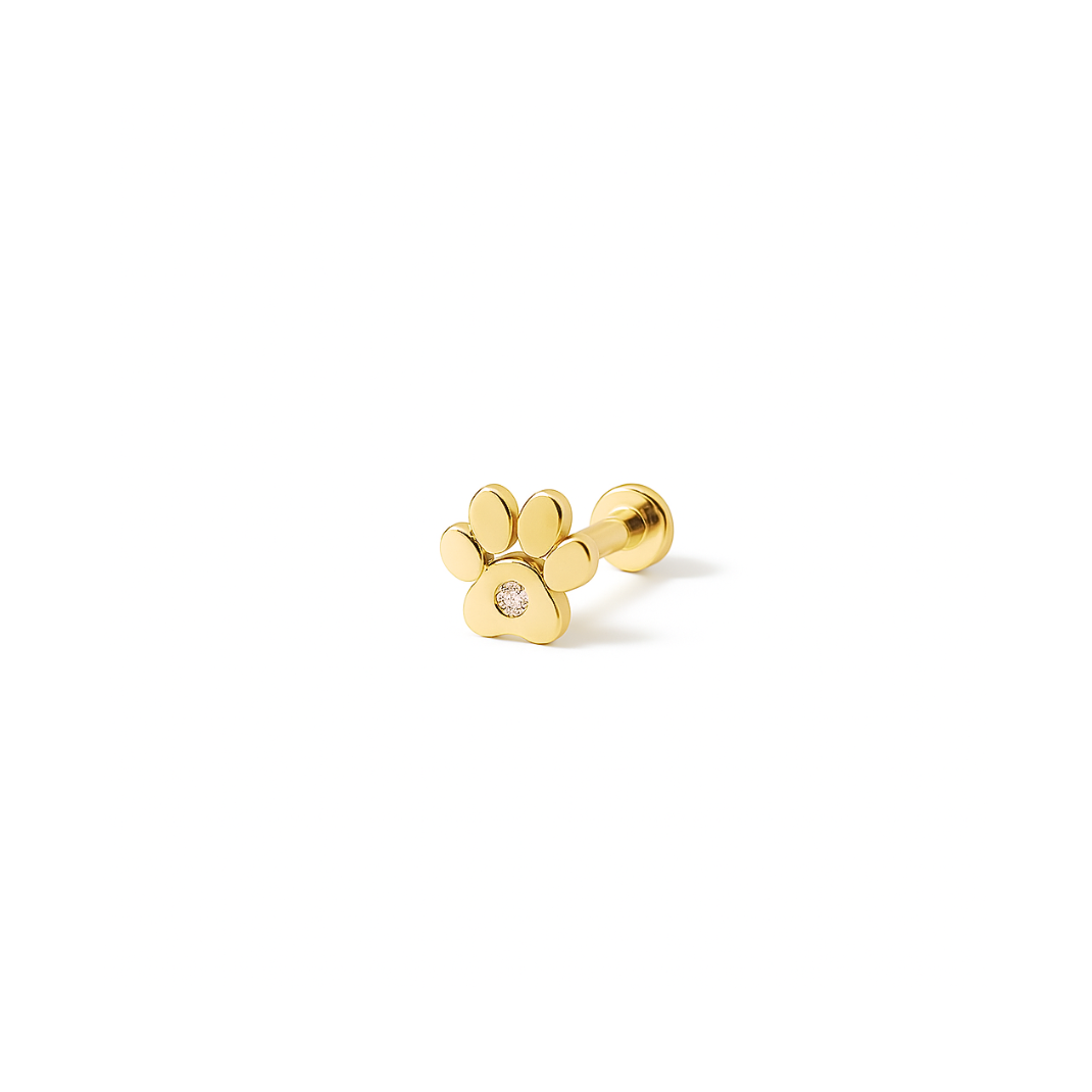 Solid Gold Earrings, Flatback, Piercings.