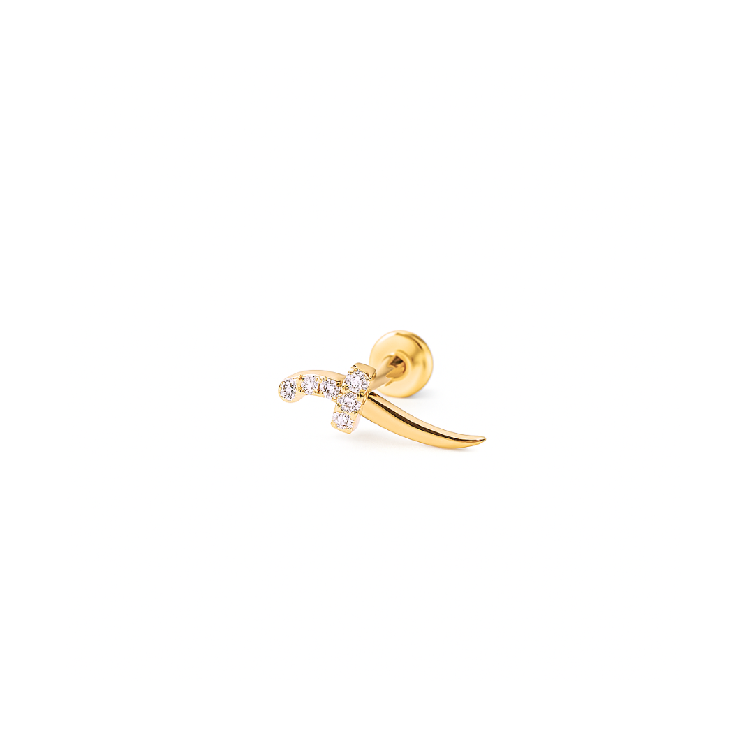 14ct gold_Flat back _piercing