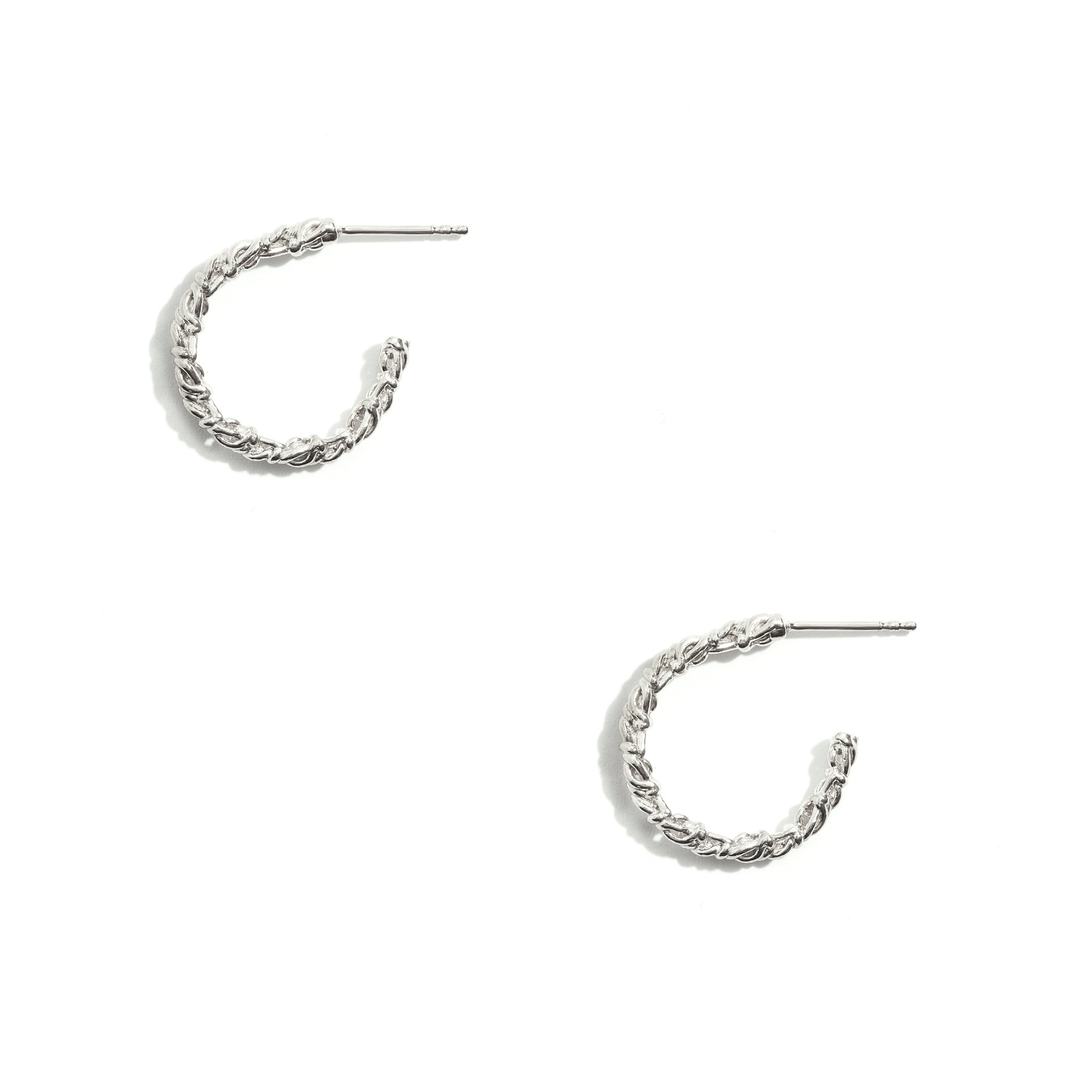 Silver Open Hoop Chain Earrings crafted from 925 silver, offering elegance and contemporary style