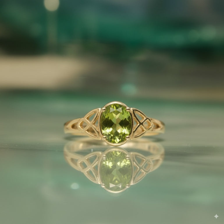 9ct Celtic Peridot Gold Ring