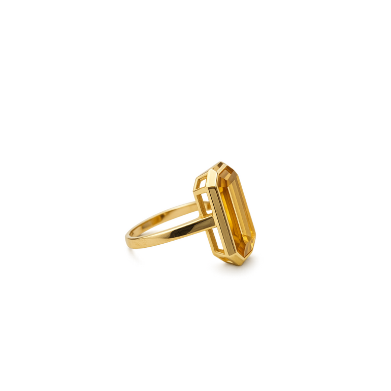 9ct Yellow Gold, Citrine Stone, Vintage, Ring, Jewellry.