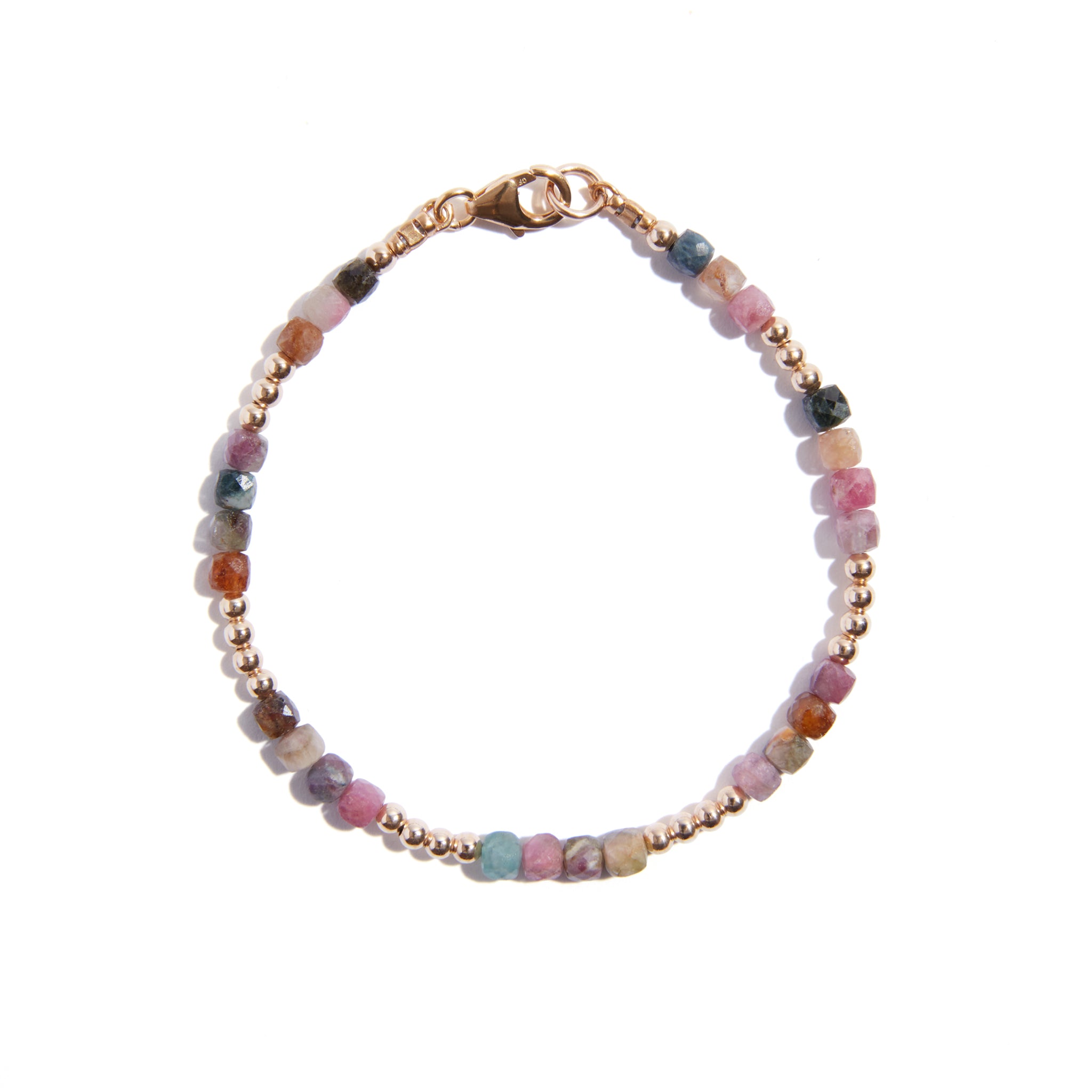 Elevate Your Look with 14ct Gold Filled Multi-Color Gemstone Bracelets - 7.5 Inches of Natural Elegance. Explore the beauty of faceted round beads in a mesmerising mix of colors curated to enhance your style and sophistication. Discover the perfect blend of luxury and versatility in every piece.