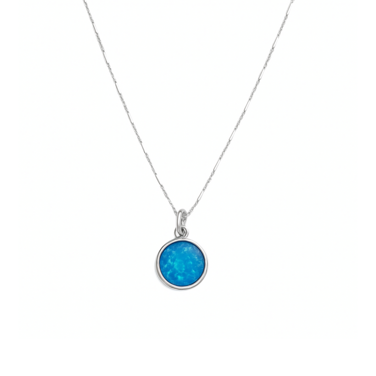 Blue Opal Pendant- Silver