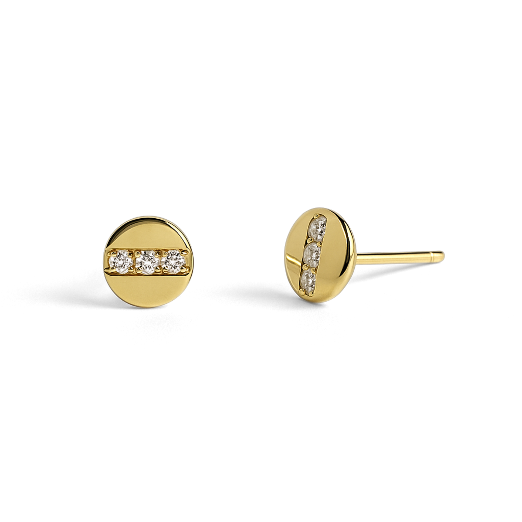9ct stud earrings with cz stones.