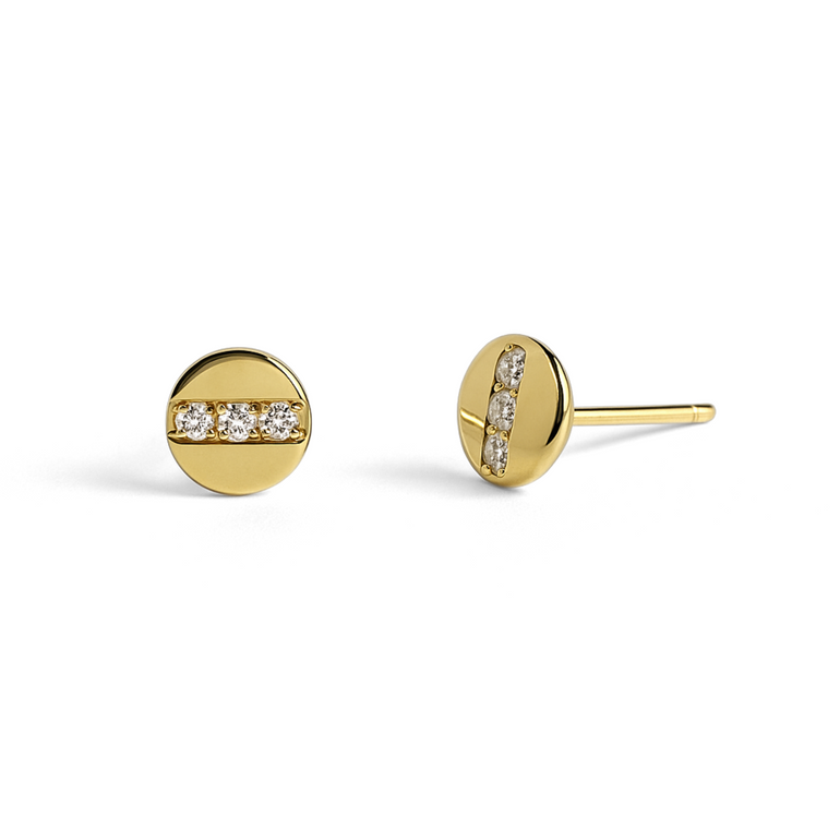 9ct stud earrings with cz stones.