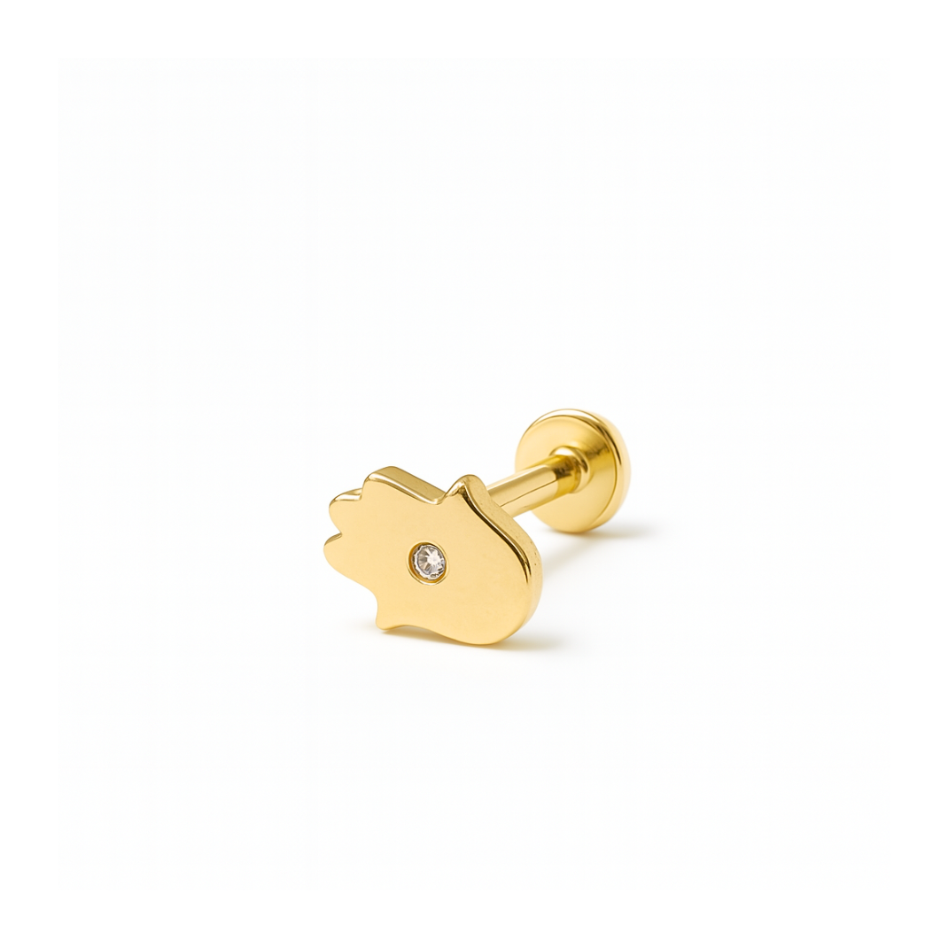 Flatback, piercing, solid gold 