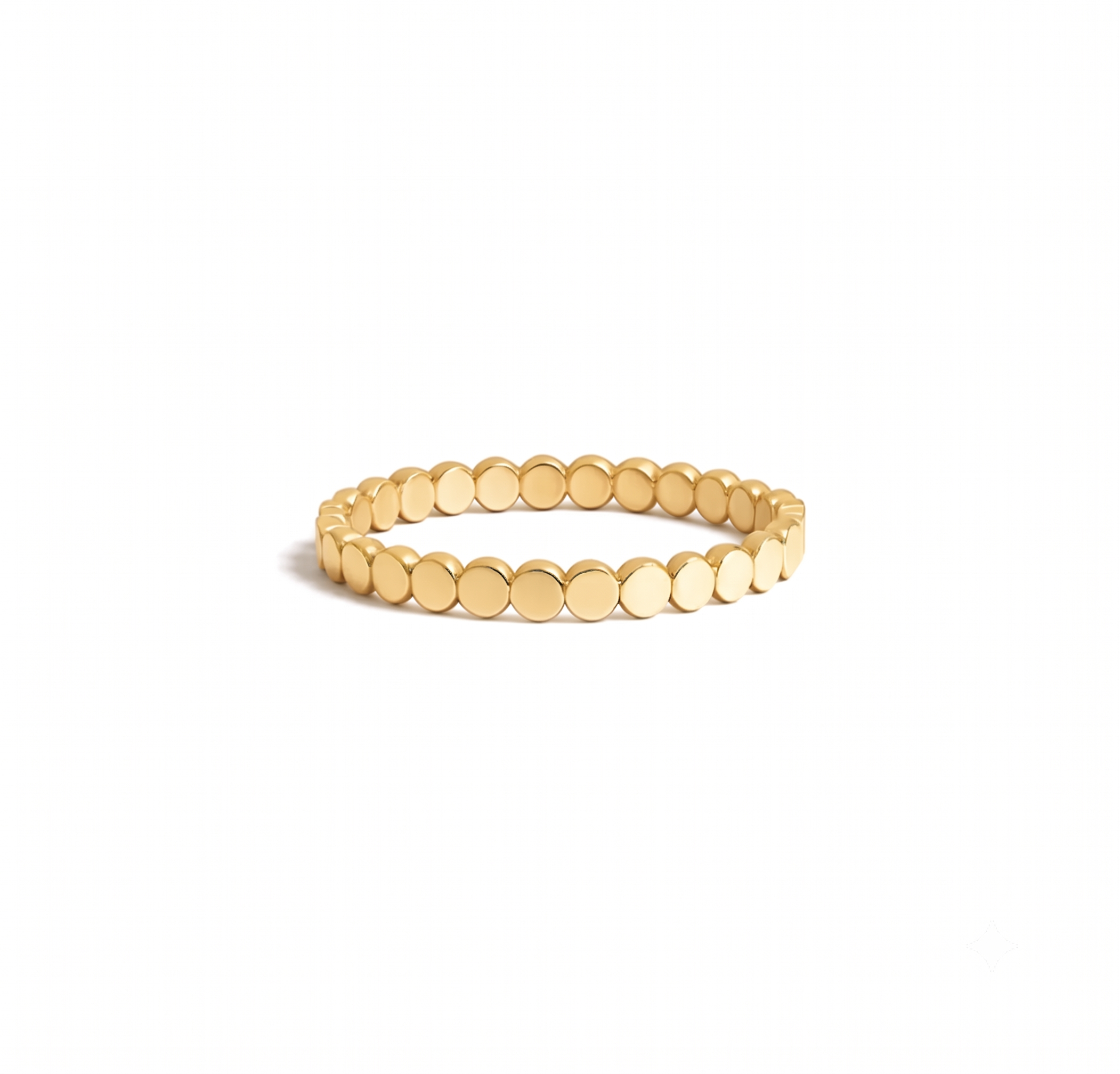 Gold bracelet on a white background