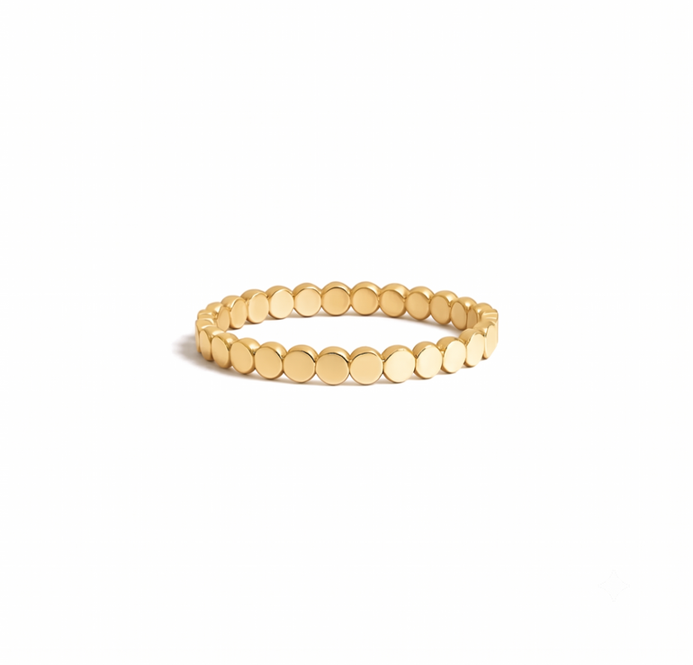 Gold bracelet on a white background