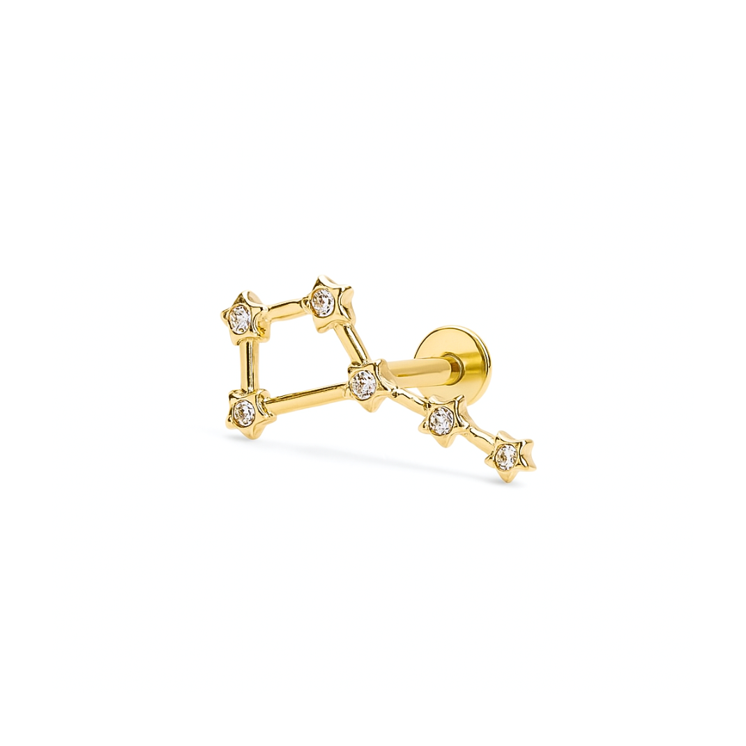 Flatback, piercing, solid gold 