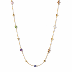 Rainbow beaded necklace gold