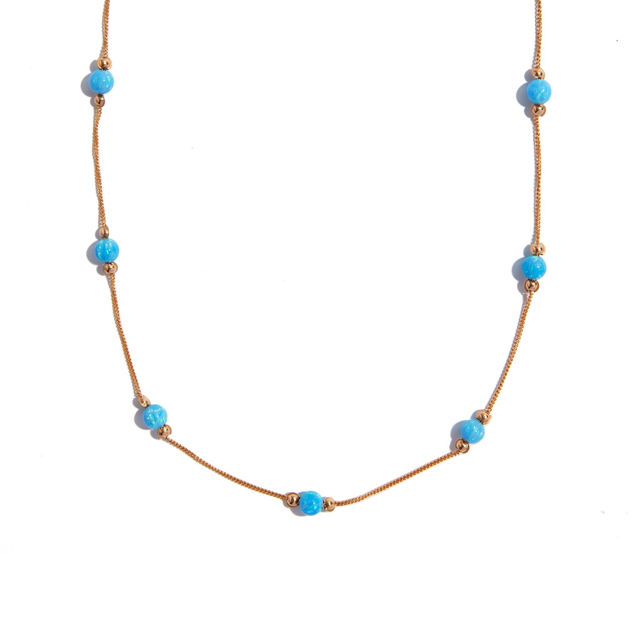 Sterling Silver Sky Opal Pendant & Chain | Blue Opal Jewellery UK