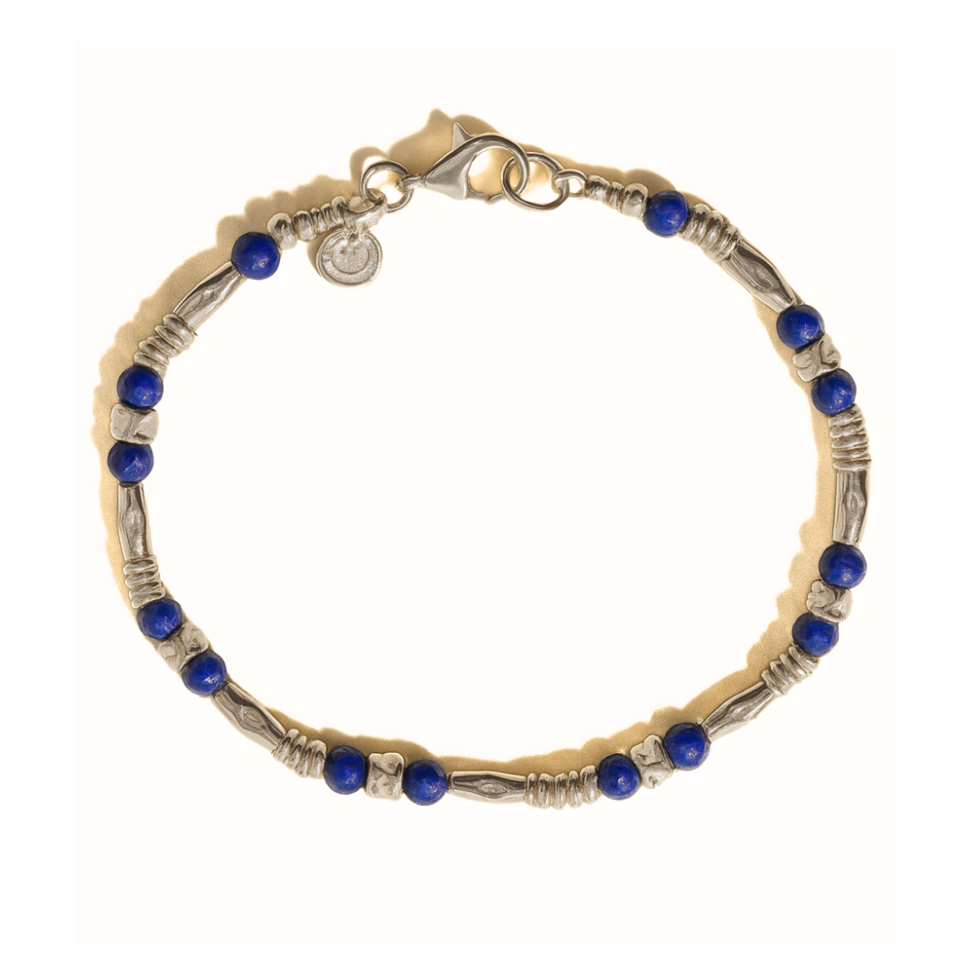 Sterling Silver Bracelet, Lapiz Blue Bracelet