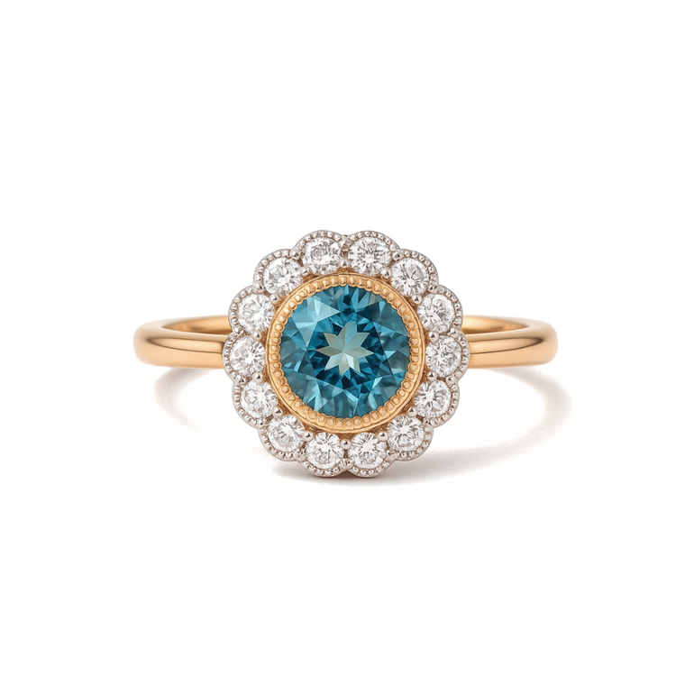 Blue london topz 9ct ring 