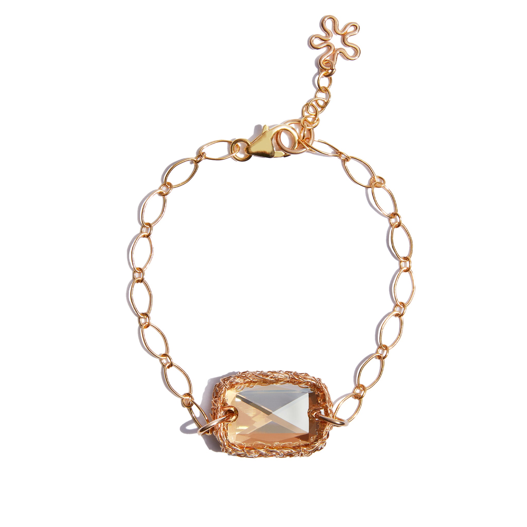 Our Champagne crochet bracelet is made from 14ct gold fill. The perfect gift for someone special.