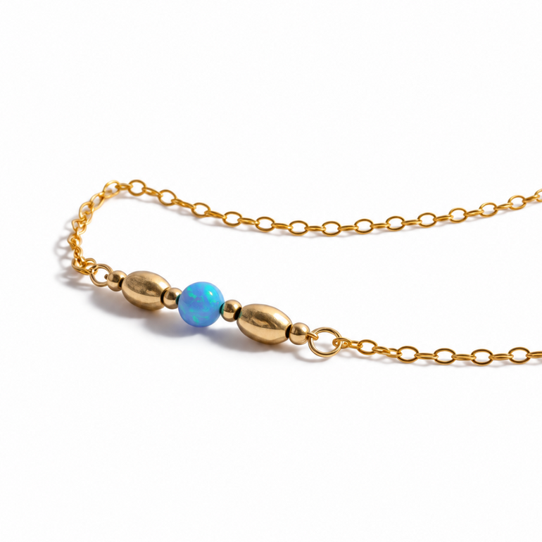 blue opal pendant 14ct gold fill