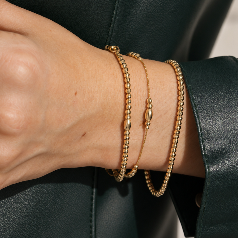 gold beaded bracelet 