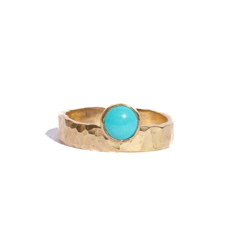 gold ring with turquise stne