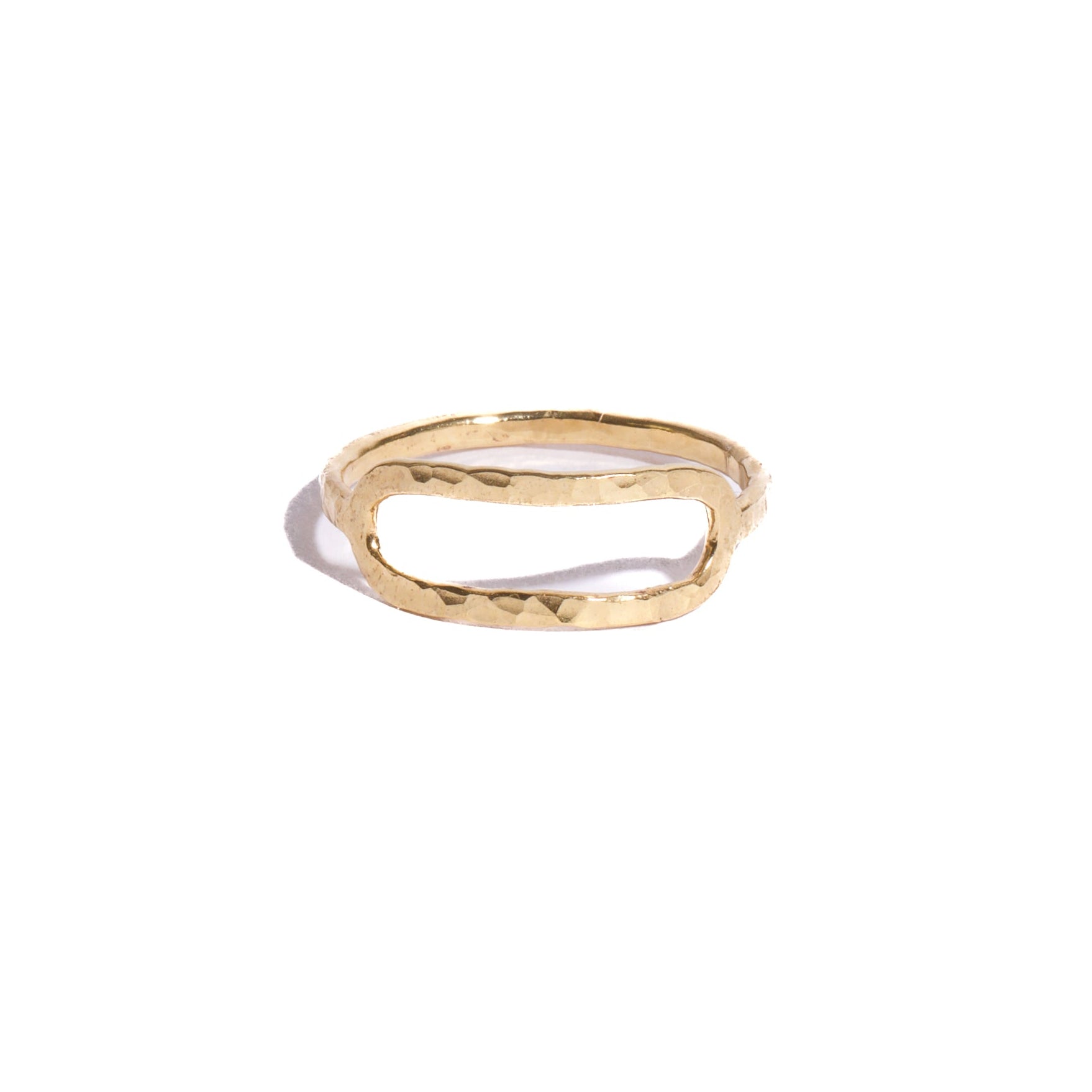 Gold ring on a white background