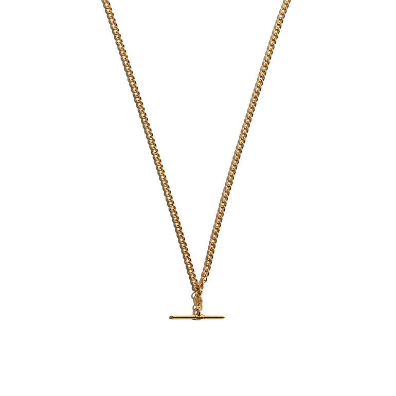 Elevate your ensemble with the 9 carat yellow gold Diamond Cut T-Bar Necklace. This classic accessory features a sleek and polished T-Bar design, perfect for adding a touch of sophistication and elegance to any outfit.
