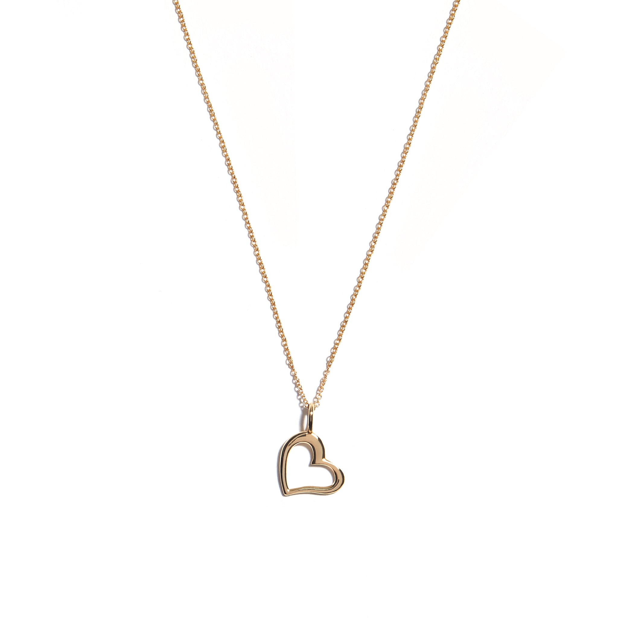 Beautiful 9 carat yellow gold Open Heart Pendant, symbolizing love and elegance, perfect for any occasion.