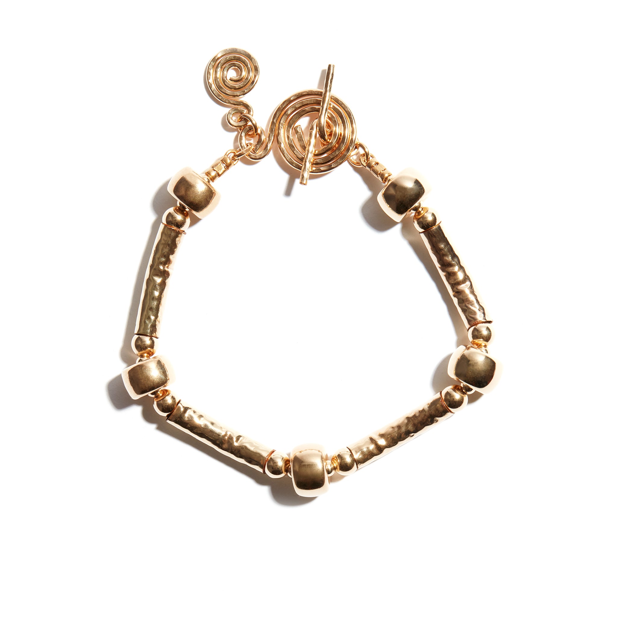 Our Celtic T-Bar Tube Bracelet is made up of textured tube beads, complete with a unique Seoidín Celtic spiral T-bar clasp. A much loved feature of many Seoidín designs, the Celtic spiral pays homage to Ireland, our infinite inspiration.