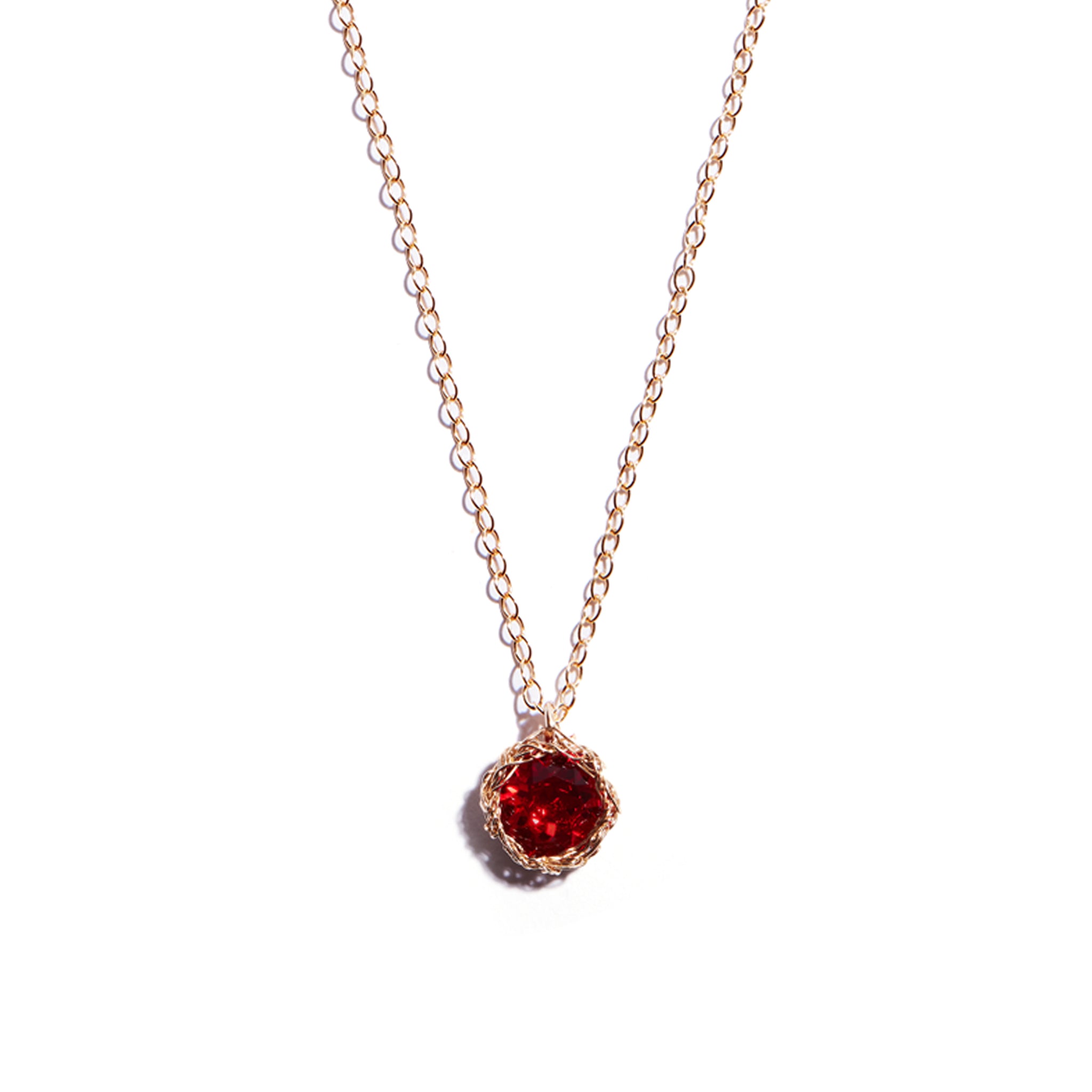 Gold July Birthstone Pendant Necklace | New Look