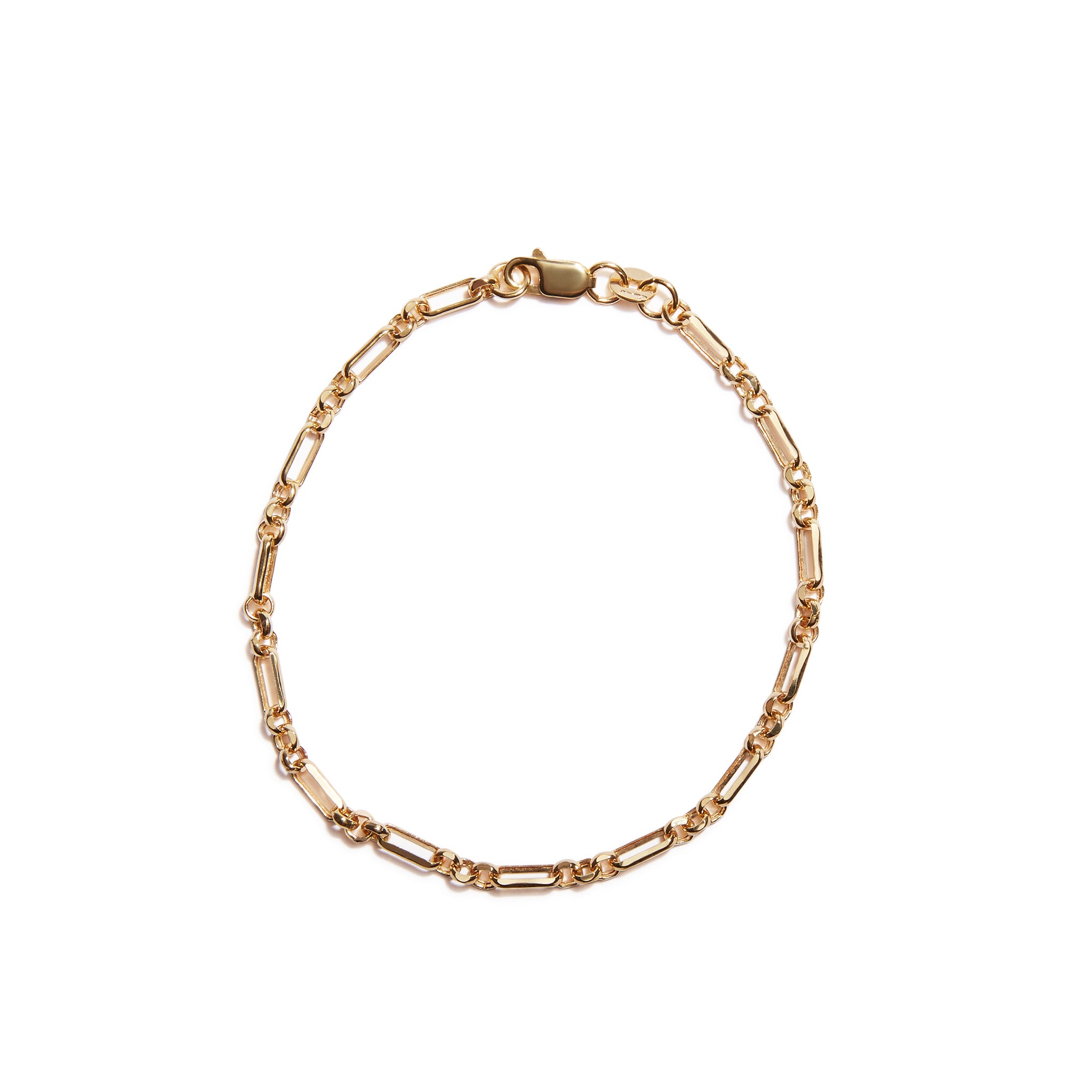 9ct Gold Figaro Twist Bracelet  75in  G7402  FHinds Jewellers