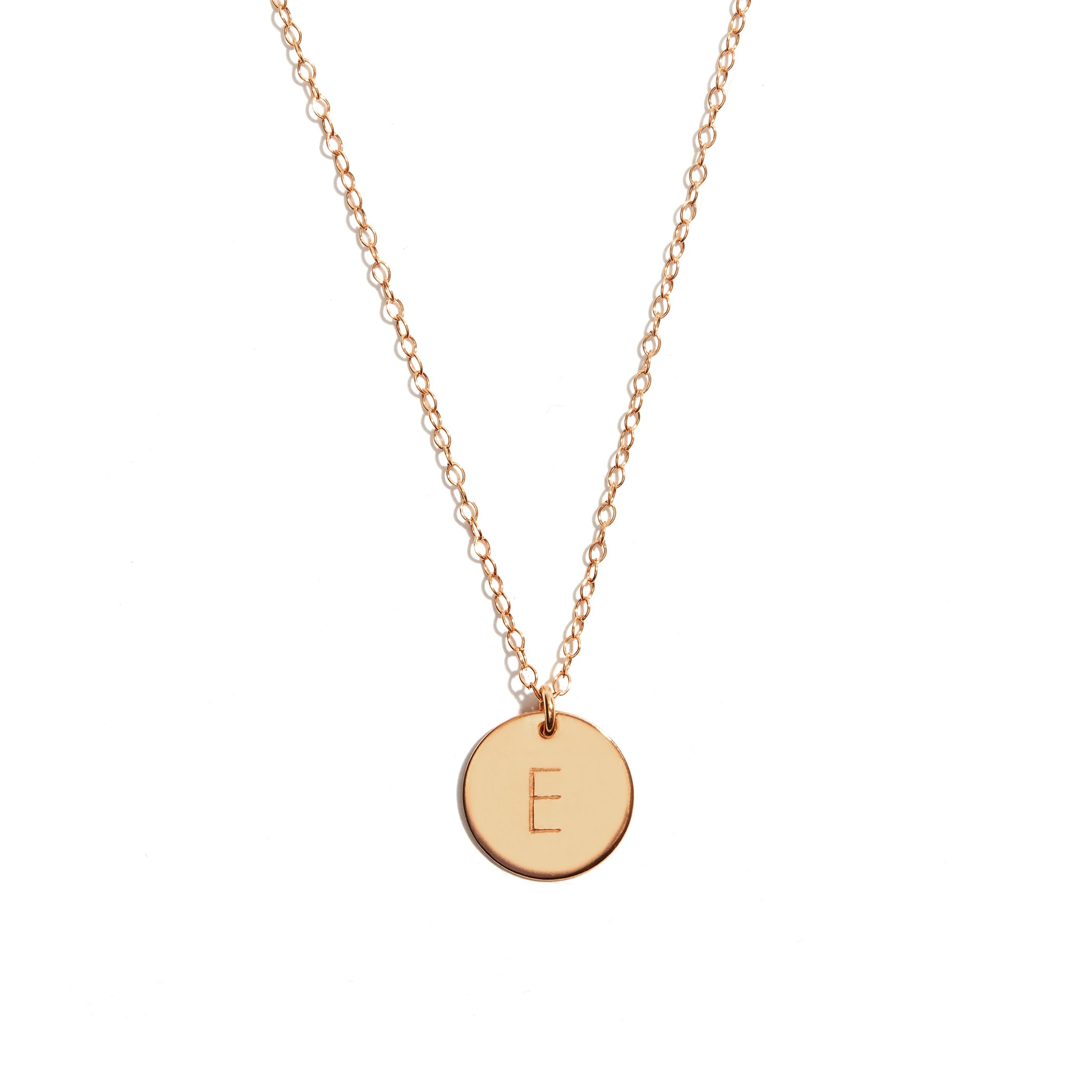 Made By Mary Initial Disc Necklace—3/8