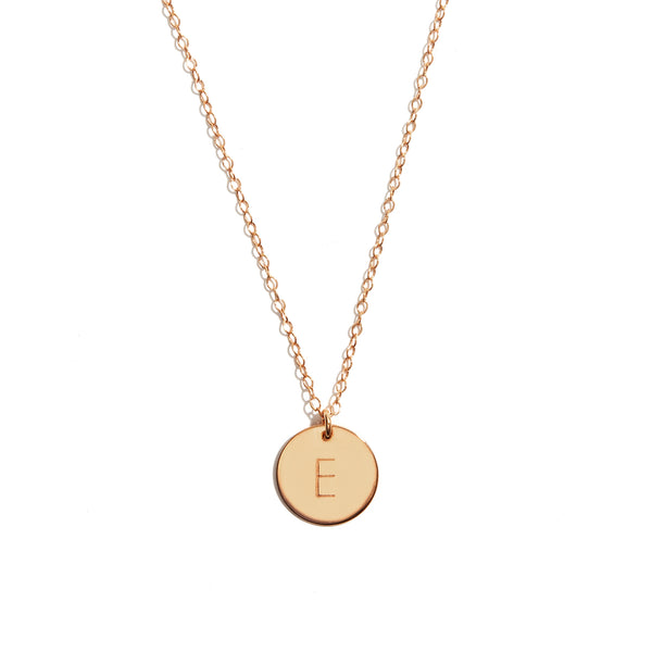 Initial Disc Pendant Gold Pendants Seoidin Jewellery Seoid n