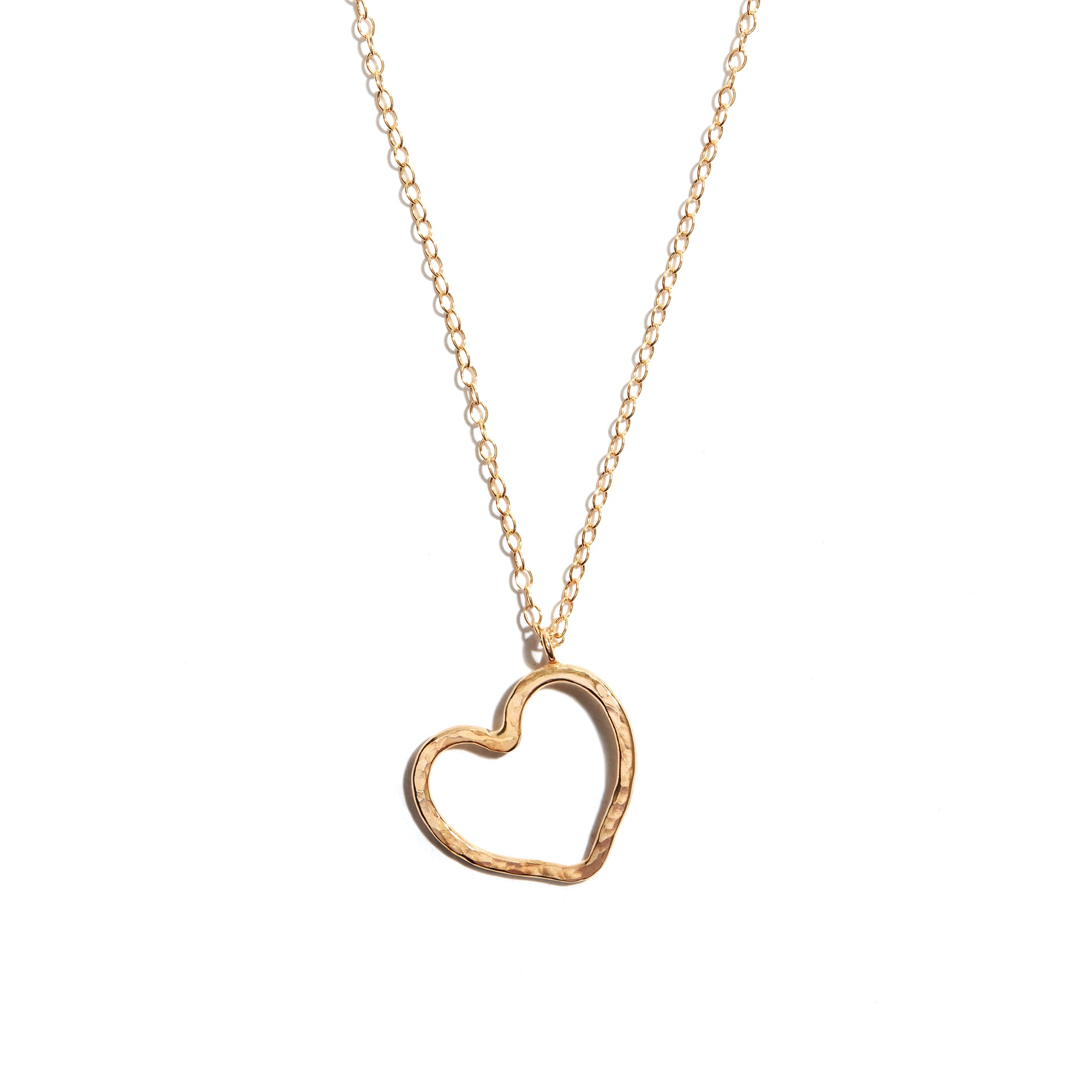 Gold open clearance heart necklace