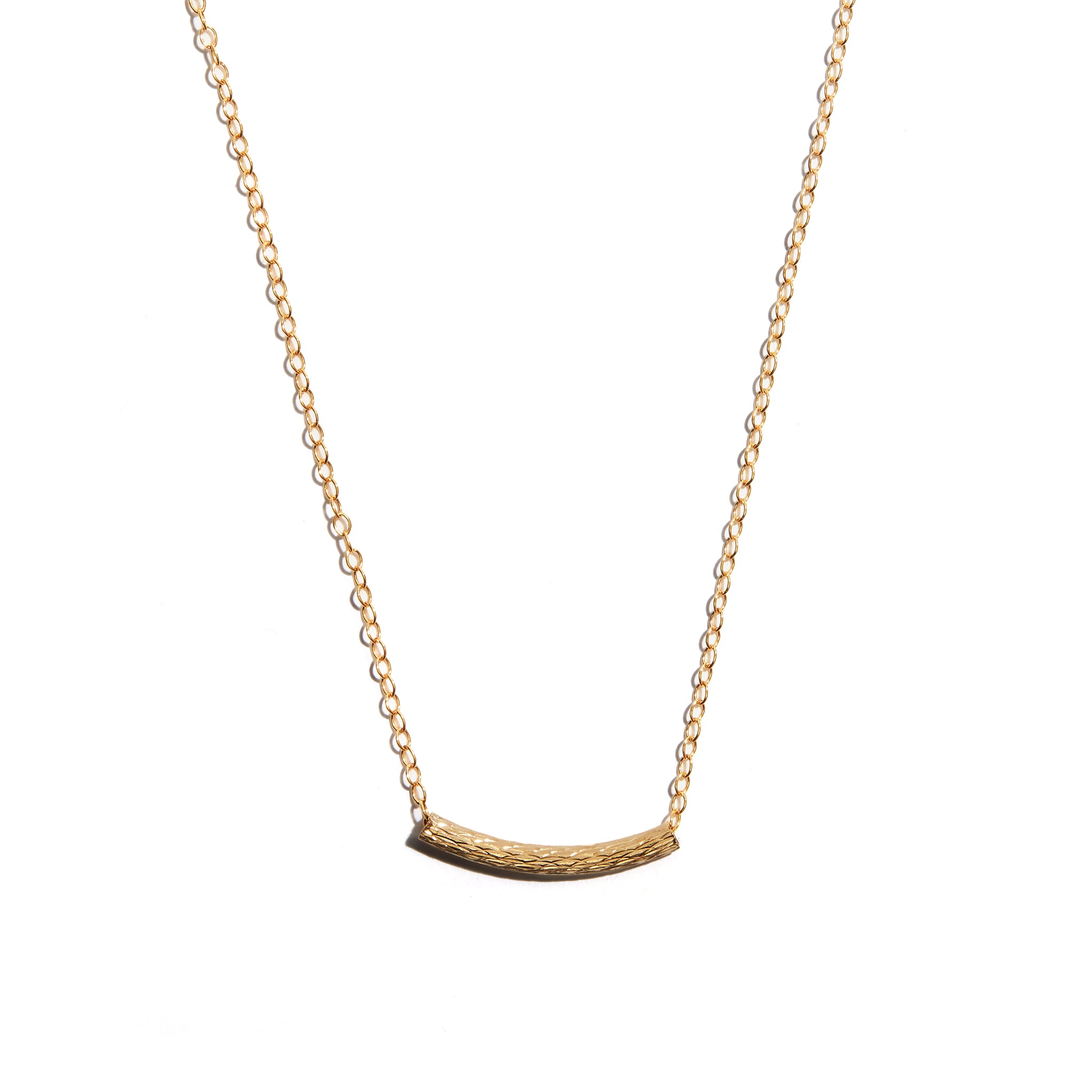 Stunning Seoidín Sparkle Bar Necklace crafted from 14 carat gold-fill, radiating elegance and sophistication.