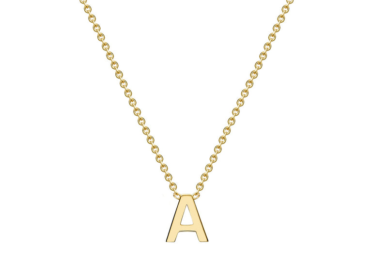 Capture personalized style with the 9 carat yellow gold mini initials pendant. This dainty pendant features customizable initials, adding a touch of sentimentality to your everyday look. Elevate your jewelry collection with this timeless piece.